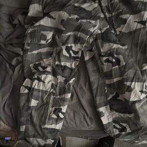 Gray and Black Cargo Pants with Versatile Design